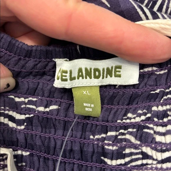 NWT Anthropologie Celadine Scallop Piped Mini Dress in Blue Motif, size XL - Picture 12 of 13